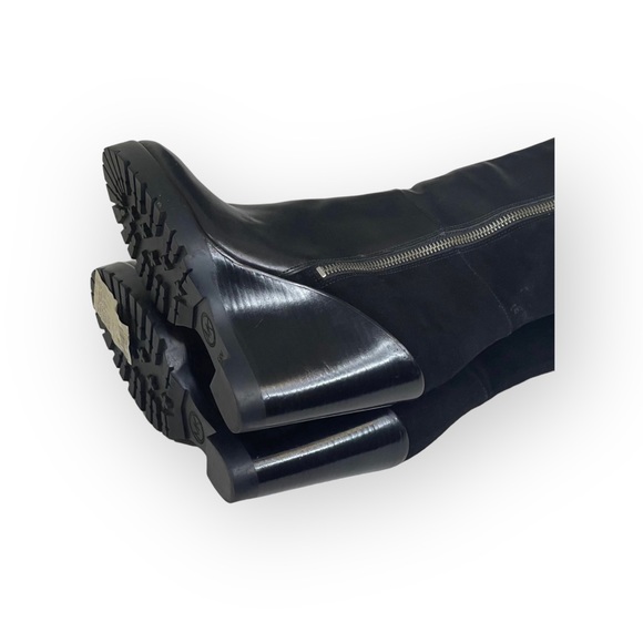 new Michael Kors ❃ High Tall Suede + Leather Wedge Heel Boot ❃ Black ❃ 5.5M 35.5 - Picture 11 of 16